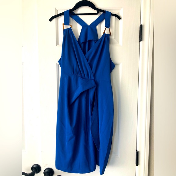 Royal Blue Wrap Dress - Picture 2 of 2